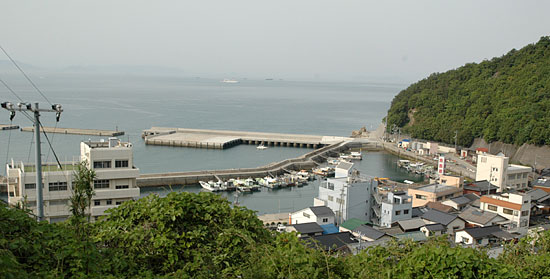 魚島の中心を見下ろす