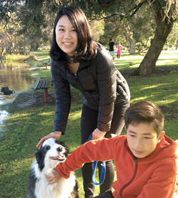 子どもと犬と散歩